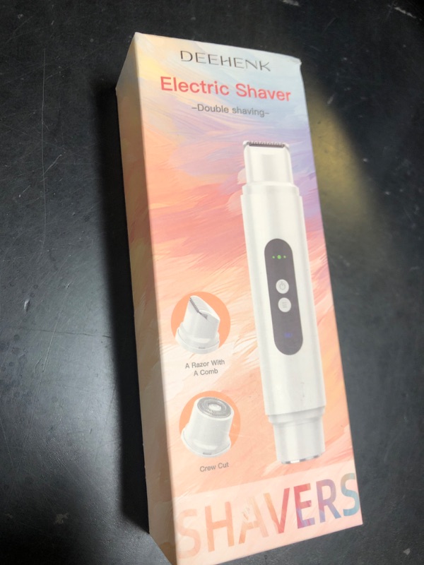 Photo 1 of Bikini Trimmer Razors Shaver for Women: DEEHENK 2-Speed Electric Razor for Pubic Hair Dual Head Shaver Women IPX7 Waterproof Rechargeable Lady Trimmer for Bikini Underarm Body Leg Face Pink