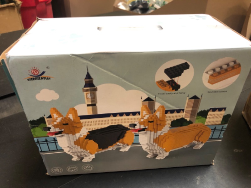 Photo 1 of Corgi 1520PCS DIY 3D Dog Building Blocks Set - Life-Size Dogs & Animals