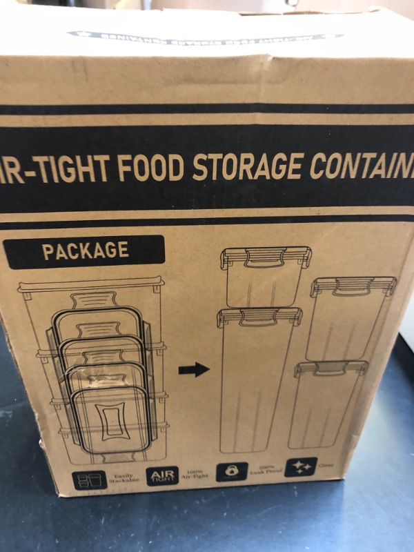 Photo 1 of PRAKI Airtight Food Storage Containers Set with Lids - 24 PCS, BPA Free Kitchen and Pantry Organization, Plastic Leak-proof Canisters for Cereal Flour & Sugar - Labels & Marker