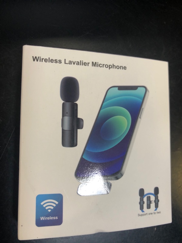Photo 1 of 2 Pack Professional Wireless Lavalier Microphone for iPhone iPad (iPhone 14 and Below), Lapel Mics Plug-Play Clip on Lapel Mic for YouTube, Recording, Vlog, Facebook Live
