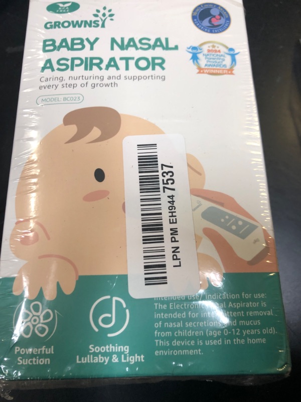 Photo 1 of GROWNSY Nasal Aspirator for Baby, Electric Baby Nose Sucker with Larger Suction Chamber and More Powerful Suction, Automatic Nose Cleaner with Music and Light Soothing Function