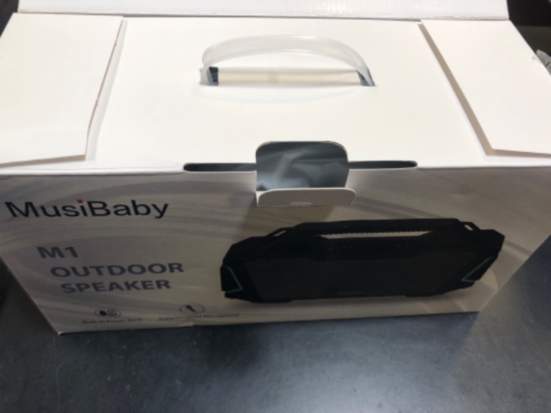 Photo 1 of Bluetooth Speaker,MusiBaby M1 Wireless Speakers with Subwoofer,IPX6 Waterproof,20H Playtime,RGB Lights,Deep Bass,Portable,Large,Loud Speaker for Outdoor,Party,Camping,Backyard,Dual Pairing(Blk)