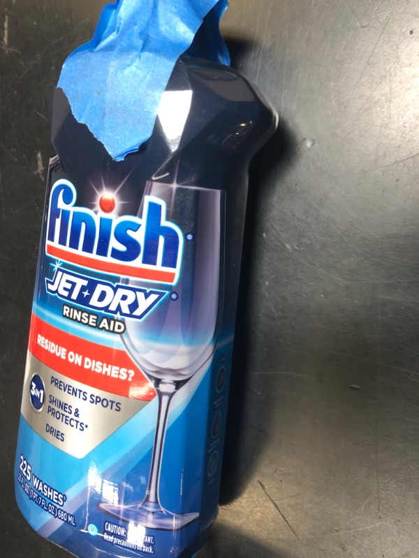 Photo 1 of Finish Jet-Dry Dishwasher Rinse Aid, Compatible with Dishwasher Detergent, Prevents Spots & Residues, Dries, Shine & Protects, 23 oz, 225 Washes.