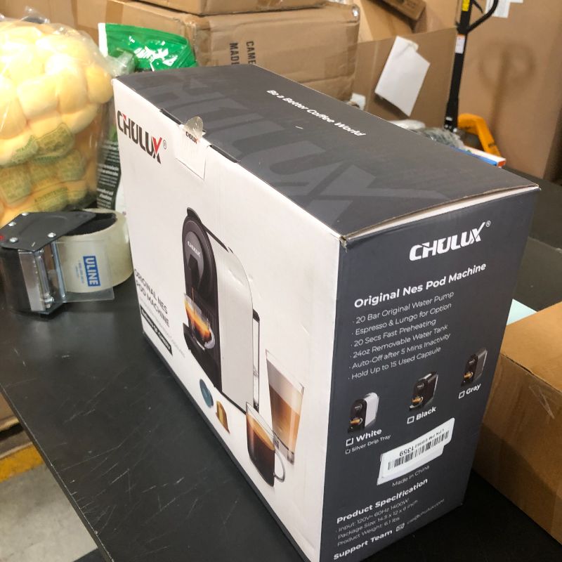 Photo 1 of CHULUX Bafè-Pro Espresso Machine, Mini Espresso Machine for Nespresso Original Capsules, Single Serve Coffee Machine for Home Espresso & Lungo Maker, Italian ODE 20 Bar Pump, Silver Drip Tray