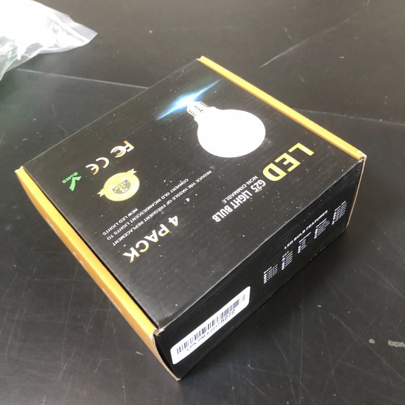 Photo 1 of Cotanic Bathroom G25 LED Vanity Light Bulb 3000K Soft White, Globe Light Bulbs, E26 Standard Base, 5W, 60 Watt Equivalent Incandescent Replacement, 500LM, Non-Dimmable, 4-Pack