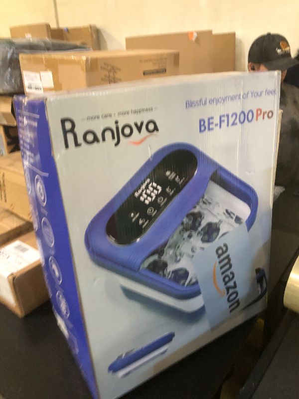 Photo 1 of Ranjova Foot Spa Electric Rotary Massage, Collapsible Foot Bath with Heat, Bubble,Temp Control, and 24 Motorized Shiatsu Massage Balls, Pedicure Foot Spa for Feet Relaxation (Blue)
