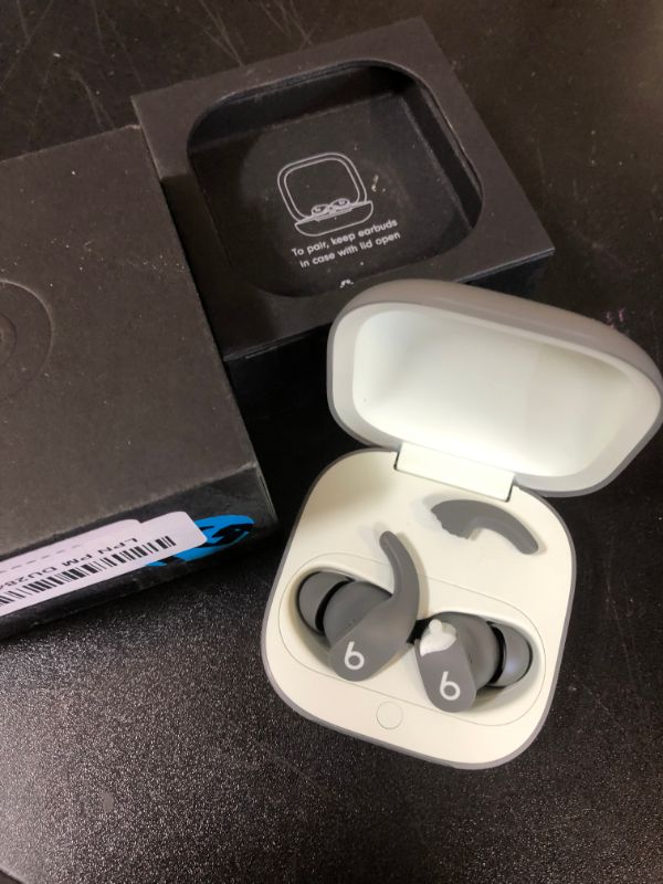 Photo 1 of Beats Fit Pro - True Wireless Noise Cancelling Earbuds - Apple H1 Headphone Chip, Compatible with Apple & Android, Class 1 Bluetooth®, Built-in Microphone, 6 Hours of Listening Time – Sage Gray