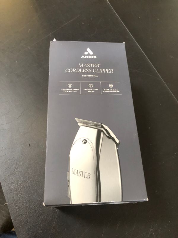 Photo 1 of Andis 12660 Professional Master Corded/Cordless Hair Trimmer, Adjustable Carbon Steel Blade Hair Clipper for Close Cutting, Silver