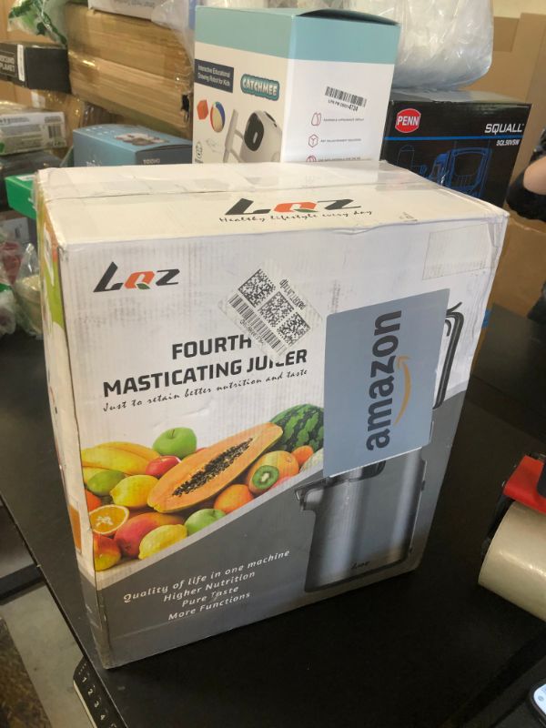 Photo 1 of Cold Press Juicer, Masticating Juicer with 5.4" Wide Feed Chute, 350w Slow Juicer Machines Fit Whole Vegetables and Fruits with High Juice Yield, Easy to Clean (Black)