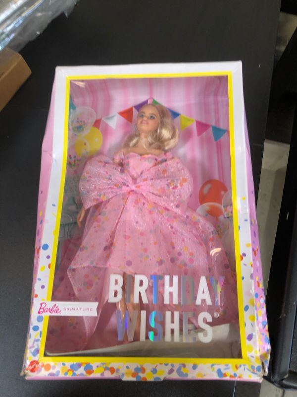 Photo 1 of Barbie Signature Birthday Wishes Doll (11.5 in Blonde) Wearing Pink Tulle Gown & Shoes, with Customizable Packaging, Gift for 6 Year Olds & Up