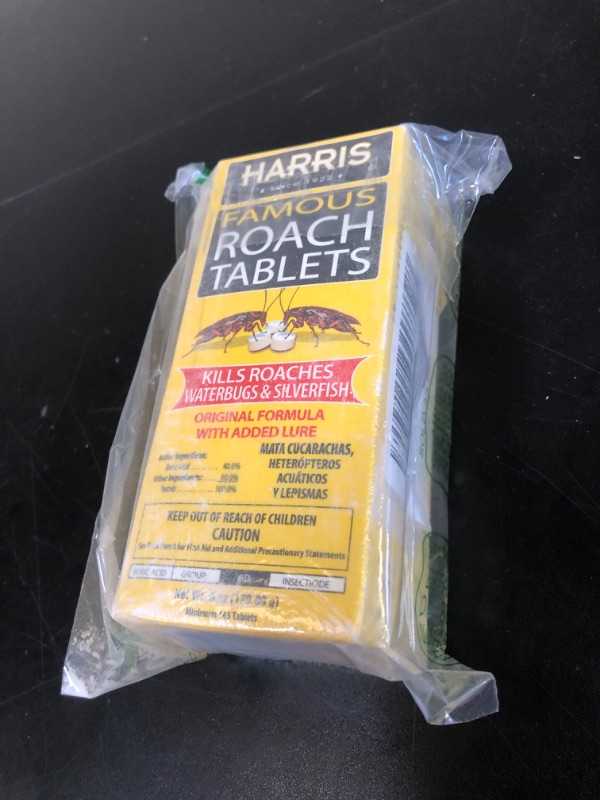 Photo 1 of Harris  Tablets, Boric Acid Roach Killer with Lure, Alternative to Bait Traps (6oz, 1-Pack)