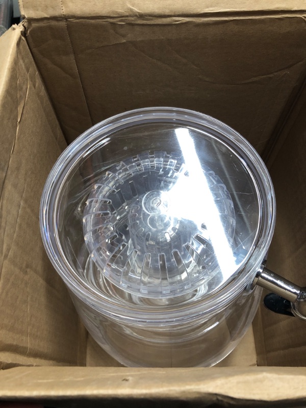 Photo 1 of (broken waterspout) (sold for parts) CreativeWare Beverage Dispenser with Ice Cylinder and Fruit Infuser, 3 Gallon, Clear