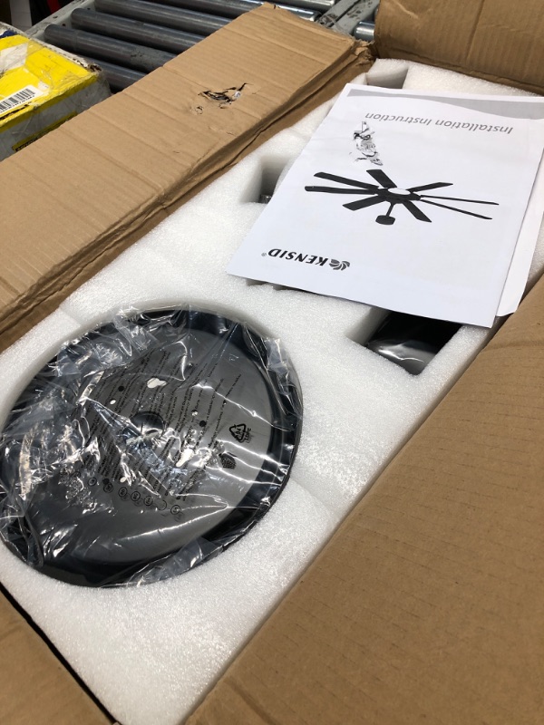 Photo 1 of KENSID Ceiling Fans with Lights and Remote,72 inch Large Matte Black Ceiling Fan with Light,8 Blade,3CCT Bright LED Light,Quiet & Strong Motor,Memory Function,Farmhouse Ceiling Fans for Indoor