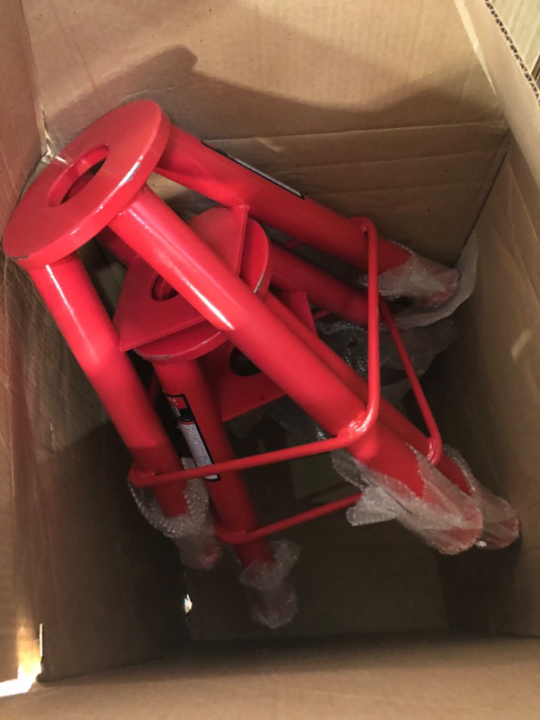 Photo 1 of (used) (missing pieces) Sunex 1310 10-Ton Medium Height Pin Type Jack Stands, Pair, Red