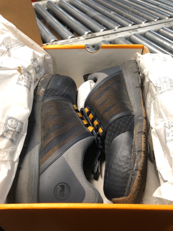 Photo 1 of (8.5) (USED/FAIR) Timberland PRO Men's Radius Composite Safety Toe Industrial Athletic Work Shoe, Navy/Charcoal, 8.5W