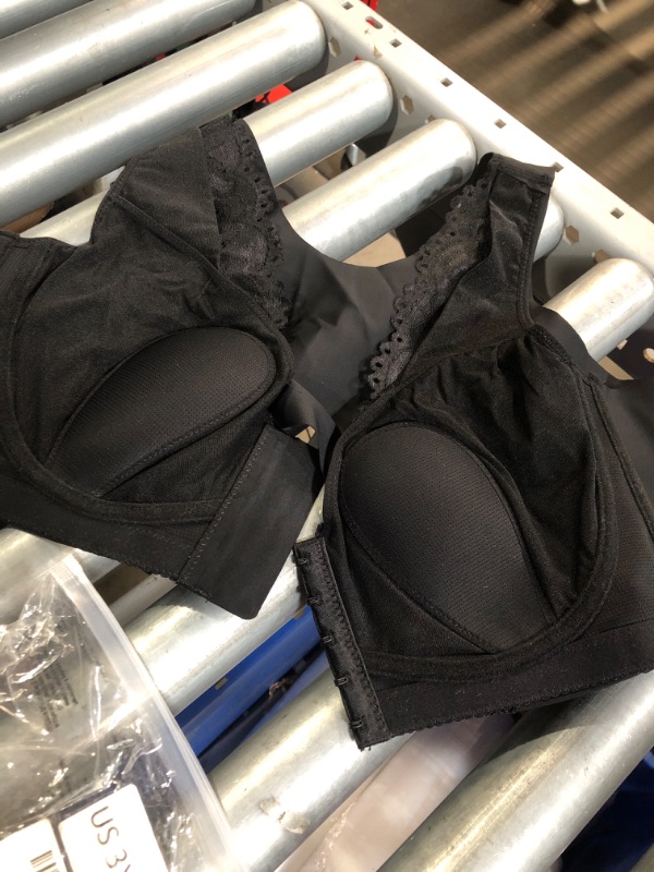 Photo 1 of (size 48/110)(see images) GREENBAA Front Closure Lace Bras for Women Posture Smooth Back Wirefree Bra Seamless Brassiere (Black,3XL) 48