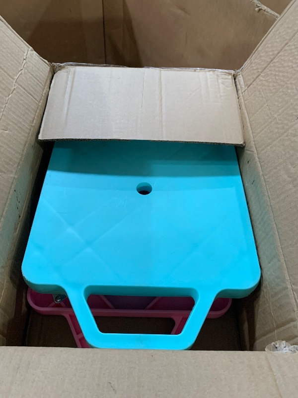 Photo 1 of (2 OF 4) (MISSING TWO) Jerify 4 Pieces Sports Scooter Board with Handles Plastic Casters Floor Sitting Scooter Boards for Kids Children Gym Indoor Outdoor Activities Play Equipment, 11.22 x 11.22 inch(Assorted Color)