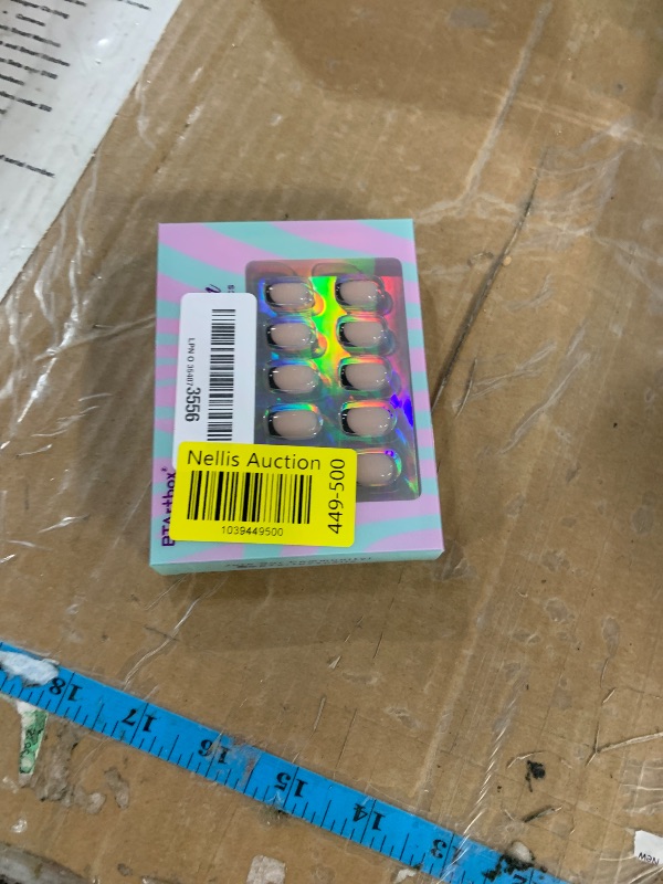 Photo 1 of *NONREFUNDABLE*
French Tip Press On Nails - BTArtbox Jelly Square Fake Nails with Nail Glue, Reusable Semi-Transparent Stick On Nails in 15 Sizes - 30PCS Soft Gel Glue On Nails Kit, Classic Black