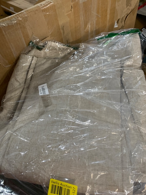 Photo 1 of 100% Blackout Shield Linen Blackout Curtains for Bedroom 108 Inches Long, Back Tab/Rod Pocket Living Room Drapes, Thermal Insulated Blackout Curtains 2 Panels Set, 50" W x 108" L, Oatmeal