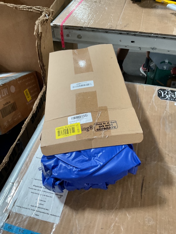 Photo 1 of 5 Pcs Water Shade Canopy Float Kit, Including 4 Pcs PVC Floats 18"x18"x10" and Hand Air Pump for Pool Lake Beach, Canopy Not Included(Blue)