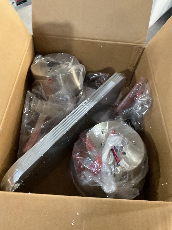 Photo 1 of (PARTS) (NOT A COMPLETE SET) POCHFAN 42 Inch Ceiling Fans With Lights and Remote, Brushed Nickel Flush Mount Low Profile Ceiling Fan for Bedroom, Living Room, Patio, Dimmable 6 Speeds Noiseless Reversible, ETL Listed