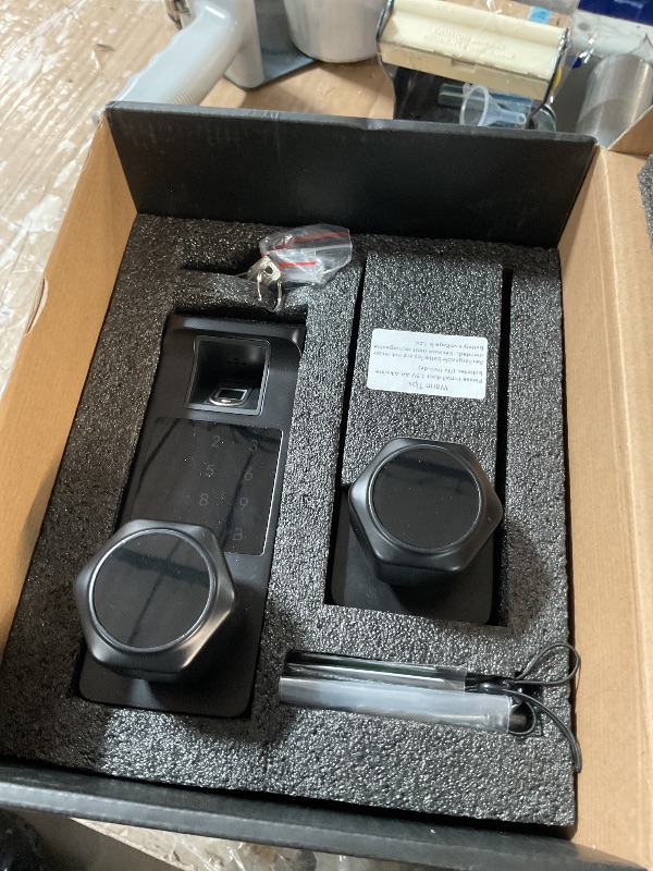 Photo 1 of Harfo Fingerprint Door Lock, Heavy Duty Keyless Entry Door Lock, 5 in 1 Smart Door Lock with Touchscreen Keypad, Bluetooth Passcode Door Knob, Keypad Door Lock, APP Electronic Digital Lock (Black)