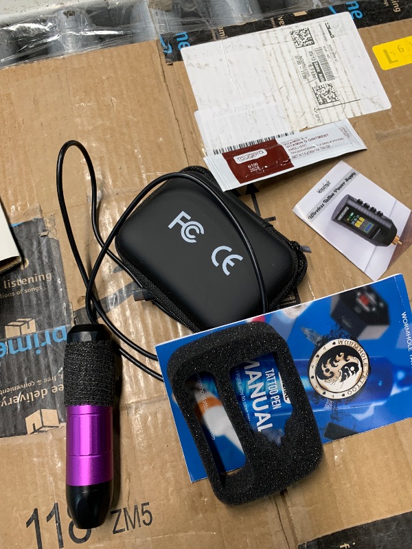 Photo 1 of (MISSING ACCESSORIES) Wormhole Tattoo Gun Kit Wireless Tattoo Machine Kit Complete Tattoo Kit Tattoo Pen Kit Rechargeable Cordless Tattoo Power Supply Portable 1,800mAh with LED Digital Display for Tattoo Artist WTK286