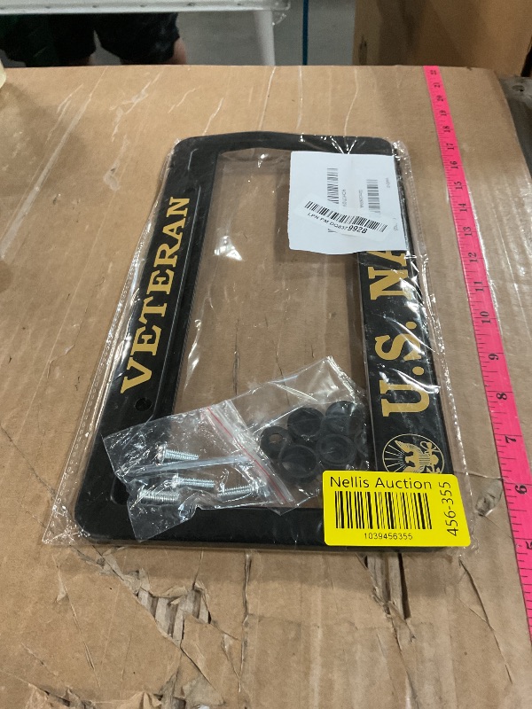 Photo 1 of 2 PCS for U.S. Navy Veteran License Plate Frames,Matte Black Aluminum License Plate Holder for USN License Plate Protection with Screw Set