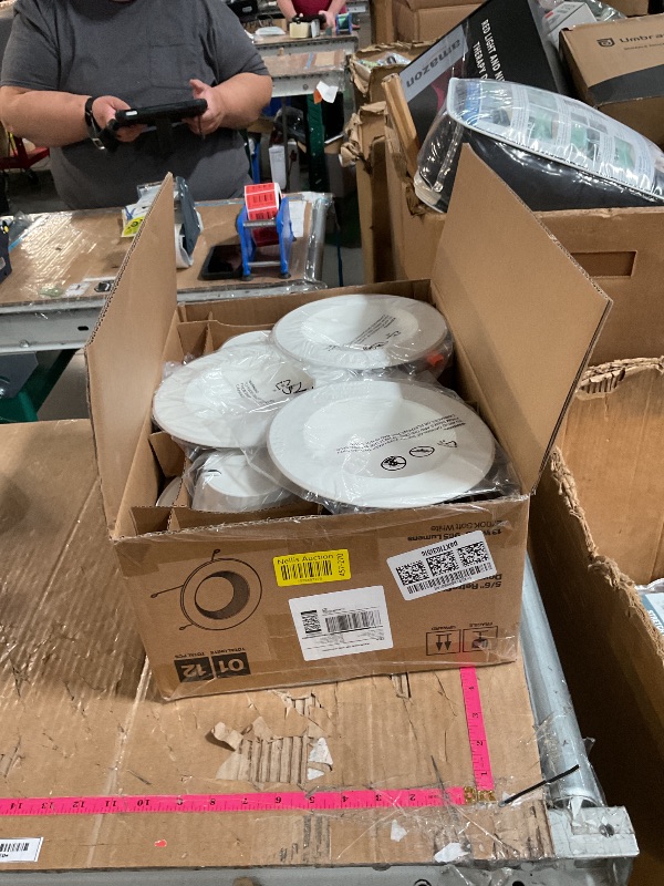Photo 1 of (USED/FAIR) (UNTESTED) (PARTIAL SET) Sunco 12 Pack Retrofit LED Recessed Lighting 6 Inch, 2700K Soft White, Dimmable Can Lights, Baffle Trim, 13W=120W, 965 LM, Damp Rated.