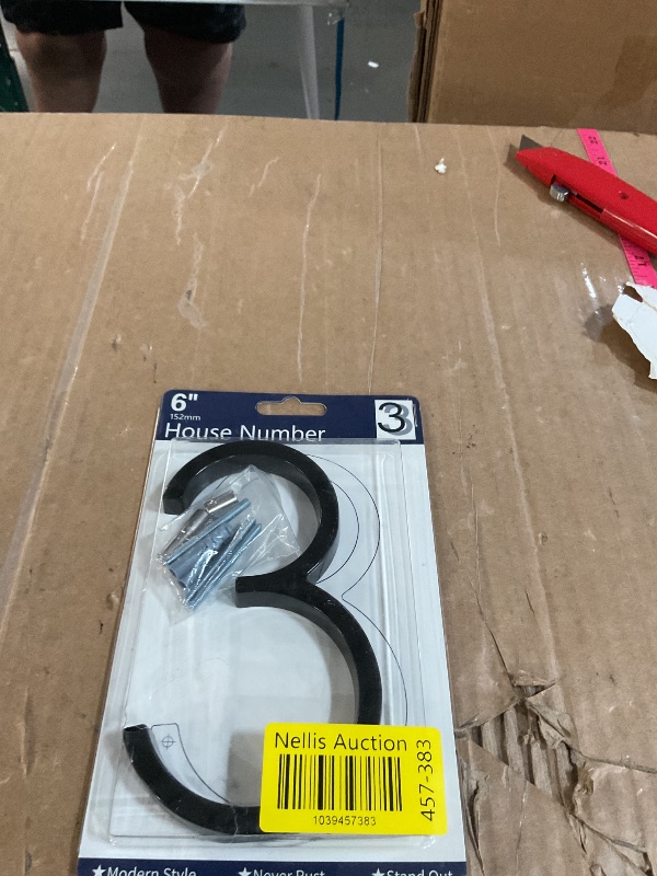 Photo 1 of 6 Inch Stainless Steel Floating House Number, Metal Modern House Numbers, for Outdoor Mailbox Yard Home Wall DoorGarage Gate with Nail Kit, Coated Black, 911 Visibility Signage