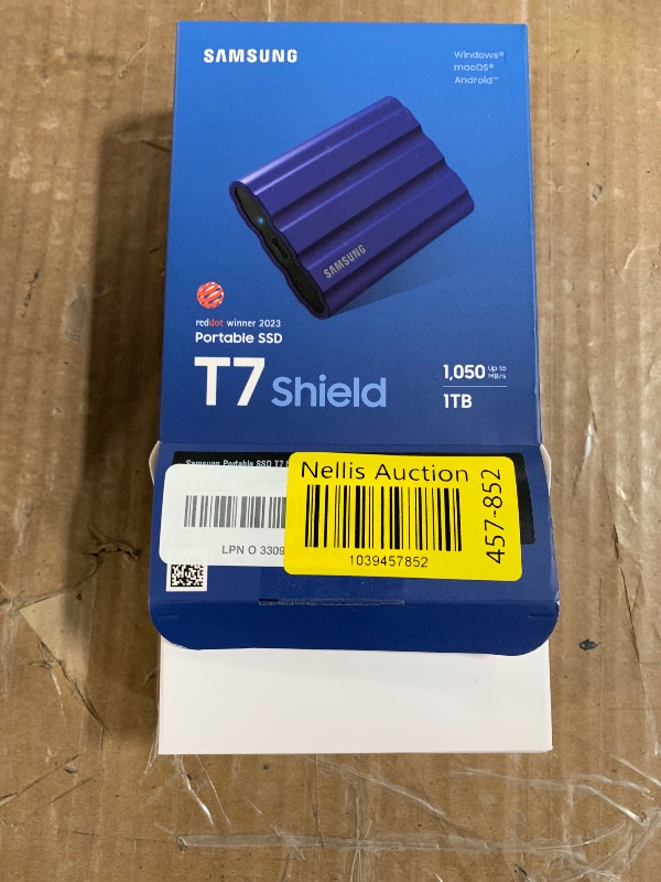 Photo 1 of ***(PARTS ONLY/ NON FUNCTIONAL)***
SAMSUNG T7 Shield 1TB, Portable SSD, up to 1050MB/s, USB 3.2 Gen2, Rugged, IP65 Rated, for Photographers, Content Creators and Gaming , External Solid State Drive (MU-PE1T0R/AM, 2022), Blue