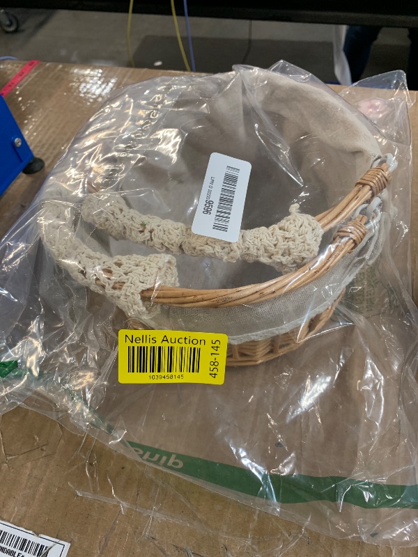 Photo 1 of ***(MINOR DAMAGE)***
Wicker Basket with Handles, Woven Willow Storage Basket for Picnic,Decoration,Gift,Wedding (Beige Lace)