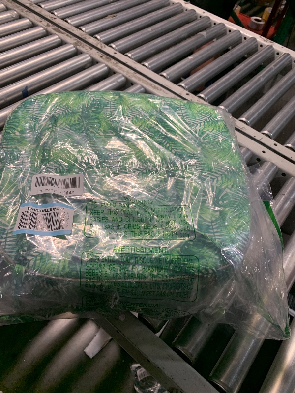 Photo 1 of (ONLY 3) Beeveer Set of 6 Palm Leaves Outdoor Chair Cushions 17" x 16" x 2" Waterproof Patio Chair Cushions Replacement Indoor Outdoor Seat Cushions with Removable Cover Ties for Garden Patio Furniture