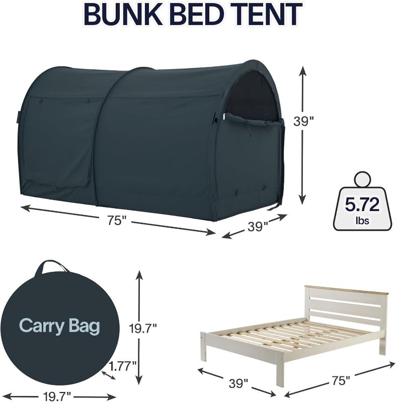 Photo 1 of (PARTS) Bed Tent Dream Tents Bed Canopy Shelter Cabin Indoor Privacy Warm Breathable Pop Up Queen Size for Kids and Adult Patent Pending PitchBlack(Mattress Not Included)