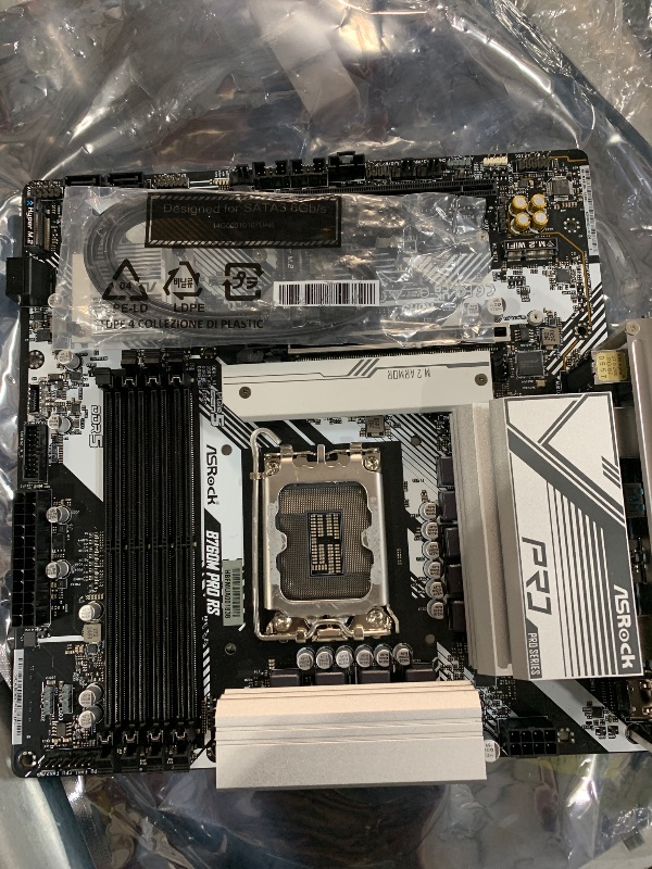 Photo 1 of (used) ASRock B760M Pro RS Motherboard DDR5 7200MHz HDMI DisplayPort eDP PCIe Gen5 (Graphics) 14th 13th 12th Gen Intel Core Processors LGA1700 192GB