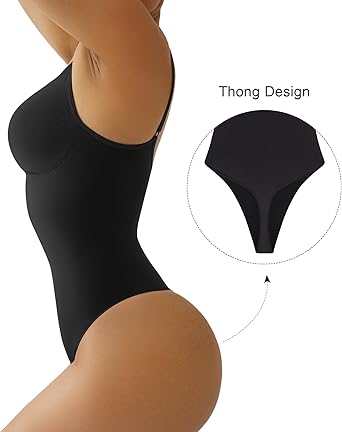 Photo 1 of  xl Size SHAPERX Women's Bra Free Bodysuits Tummy Control Shapewear Mid Thigh Body Shaper with Removable Pads