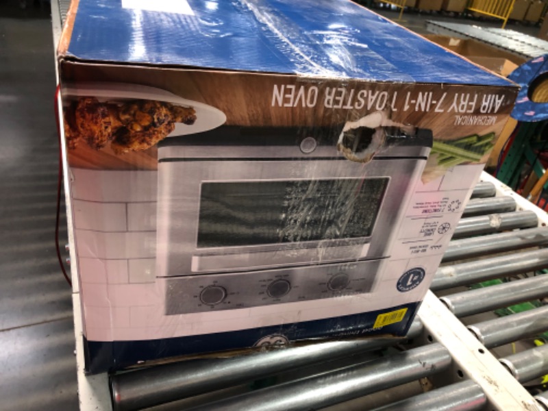 Photo 1 of ***Minor DAMAGE - SEE COMMENTS***
GE Mechanical Air Fryer Toaster Oven + Accessory Set | Convection Toaster with 7 Cook Modes | Large Capacity Oven - Fits 12" Pizza | Countertop Kitchen Essentials | Stainless Steel