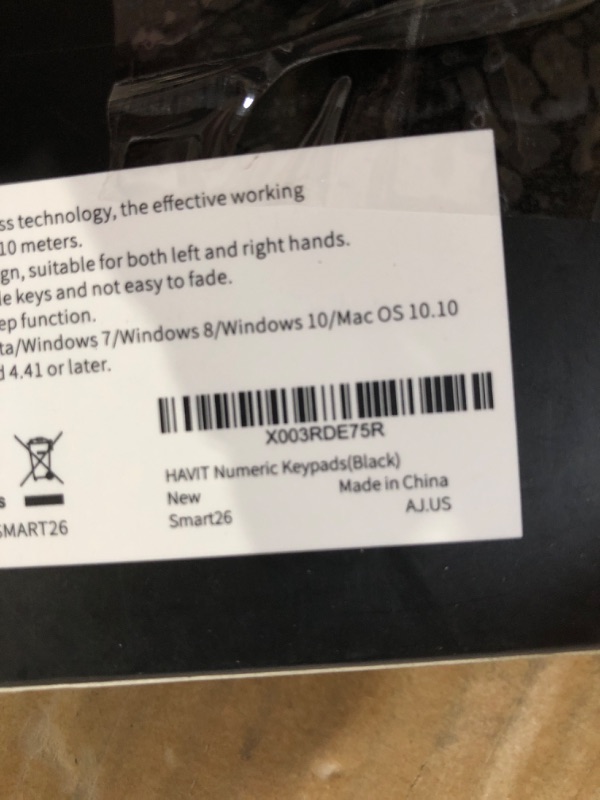 Photo 1 of havit Bluetooth Number Pad Wireless Numeric Keypad Numpad 26 Keys Portable Mini Financial Accounting Rechargeable Numeric Pad for Windows Laptop Desktop, PC, Notebook (Black)
