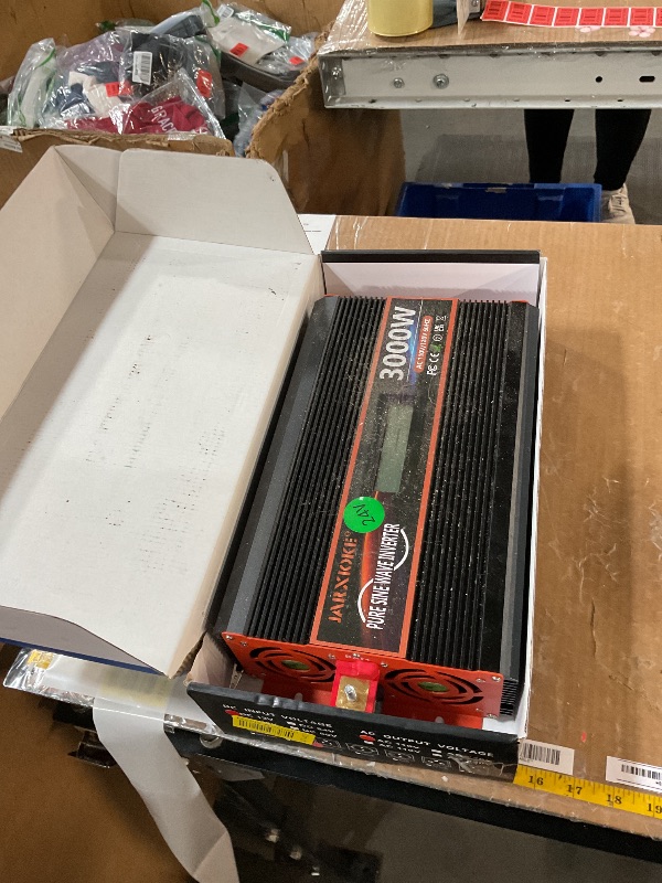 Photo 1 of (UNTESTED) (MISSING ACCESSORIES) 3000 Watt Power Inverter, Car/Home 12V DC to 110V AC Converter, with LED Display, Dual AC Outlets, USB Port, Dual Smart Fans, Cables Included, Suitable for Home, RV