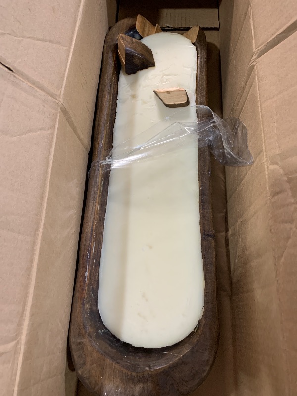 Photo 1 of (used)(see images for damage) Wooden Dough Bowl Candle 20 Inch, Farmhouse Dough Bowl Candle, Table Centerpiece Wooden Dough Bowl Soy Candle