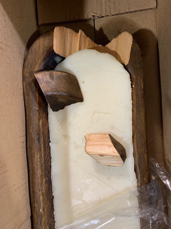 Photo 1 of (used)(see images for damage) Wooden Dough Bowl Candle 20 Inch, Farmhouse Dough Bowl Candle, Table Centerpiece Wooden Dough Bowl Soy Candle