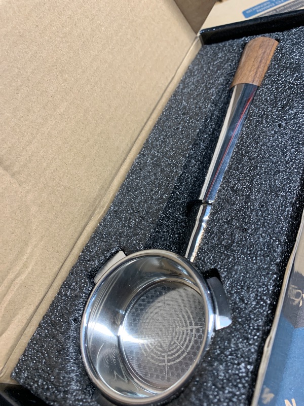 Photo 1 of (SINGLE) (GOOD/FAIR) IKAPE 54mm Bottomless Naked Portafilter, Suitable for 54mm Breville Barista Series BES870/878/880 Machine & Solis Barista Machines (Included 18g Capacity Filter Basket)