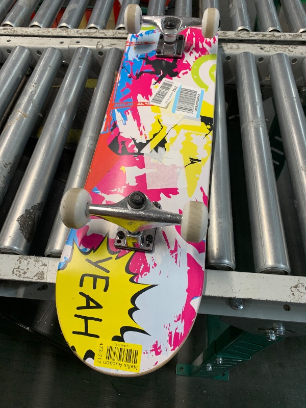 Photo 1 of WhiteFang Skateboards for Beginners, Complete Skateboard 31 x 7.88, 7 Layer Canadian Maple Double Kick Concave Standard and Tricks Skateboards for Kids and Beginners (Pink Fantasy)