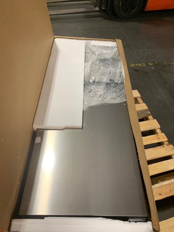 Photo 1 of (truck/trailer pick up only) **minor scratches**
Midea MERM45S3AST 4.5 Cu Ft Double Door Refrigerator Stainless Steel, Cubic feet