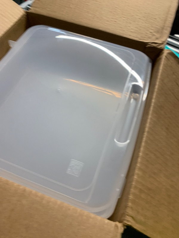 Photo 1 of IRIS USA Board Game Storage Organizer Portable Plastic Project Case Box with Snap-Tight Latch, 6-Pack, Bin for Magazine Puzzles Craft Hobby Art Supplies, Fits 8.5" x 11" and A4 Papers, Thick, Clear