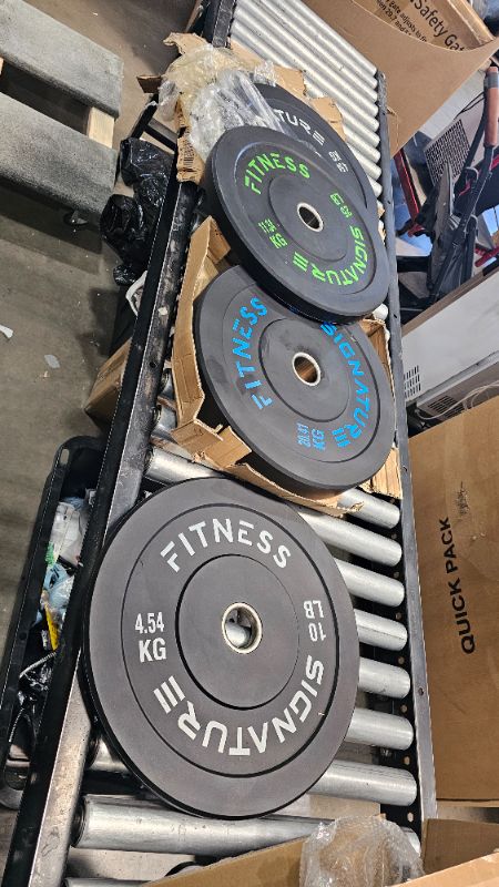 Photo 1 of ***PARTS ONLY***Fitvids Olympic Bumper Plates Set, 2" Weight Plates for Strength Training & Weightlifting, 160LB Set (10LB, 25LB, 45LB), 
