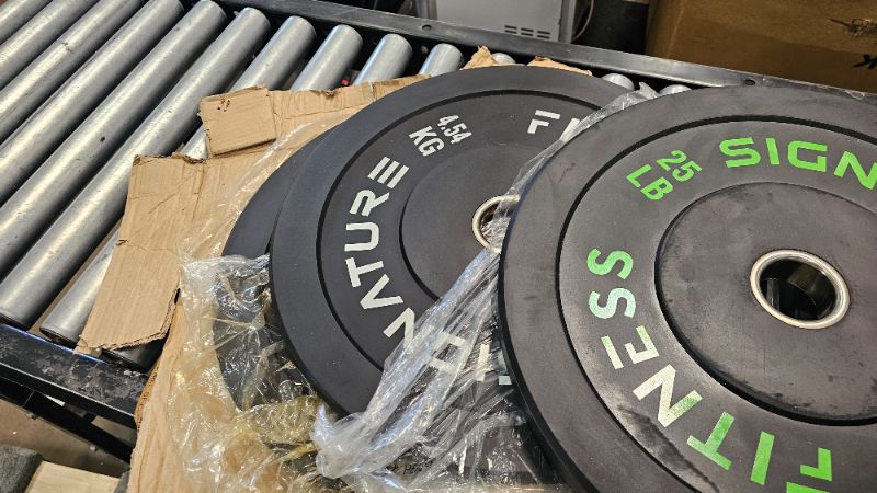 Photo 1 of ***PARTS ONLY***Fitvids Olympic Bumper Plates Set, 2" Weight Plates for Strength Training & Weightlifting, 160LB Set (10LB, 25LB, 45LB), 