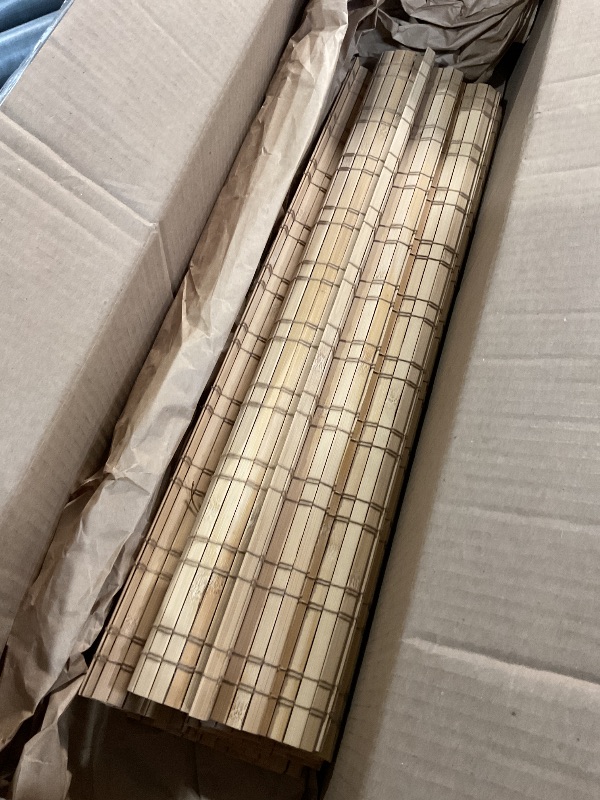 Photo 1 of (Missing pieces) HIDODO Cordless Bamboo Roman Shades, Light Filtering Bamboo Shades Blinds Window Treatment Roll Up Blind for Windows, 20" W x 64" H, Natural