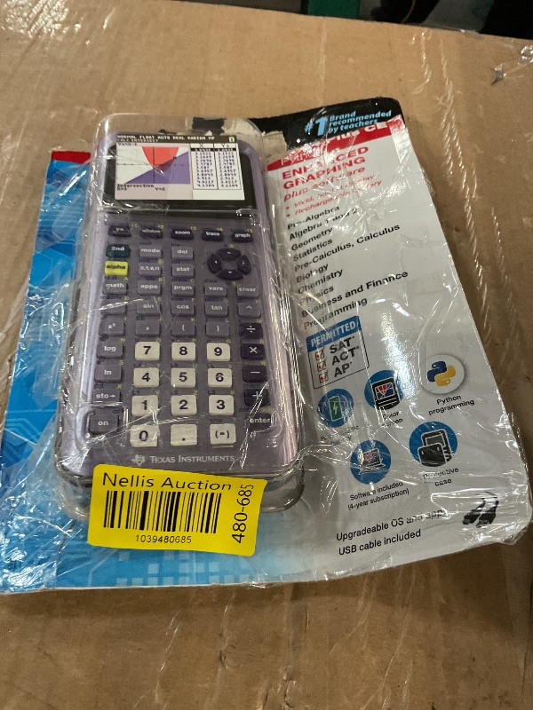 Photo 1 of TI-84 Plus CE Python Enhanced Graphing plus Software, Iris/Purple