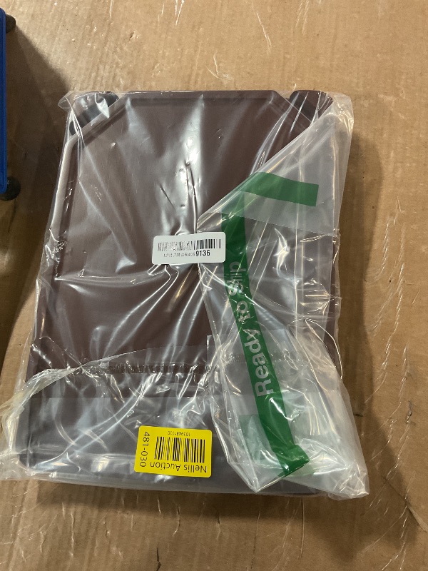 Photo 1 of (BAGGED) (SMALL) Smatdecis Couch Arm Tray Table Sofa Arm Clip, Armrest Tray Table Suitable for Home Drinks/Fast Food/Fruit Etc, Large Size Multi-Function Brown(Dual Phone/Tablet Holder)